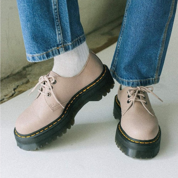 Dr. Martens Other - Dr. Martens Men’s SZ.9 1461  Quad II Leather Platform Taupe Shoes New